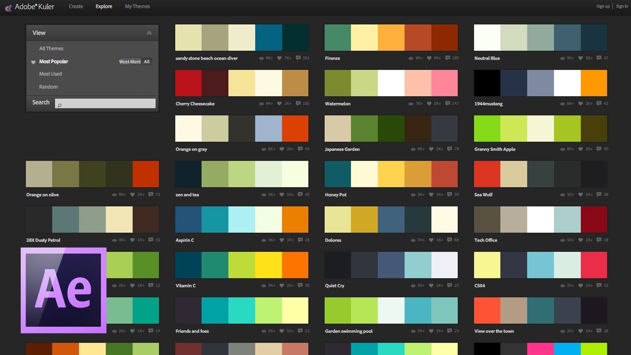 ⁣Шаблон для цветовых схем Adobe Kuler