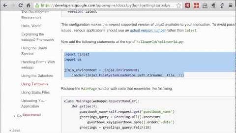 Jinja2  for Appengine Tutorial