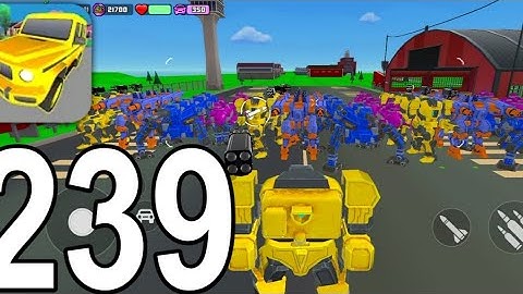 Gangs Wars: Pixel Shooter RP - Gameplay Walkthrough Part 239 - Yellow Robot VS All Robots (Android)