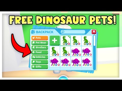 New Dinosaur Pets In Adopt Me Get A Free Dino Pet Easy Roblox Youtube - dino roblox adopt me