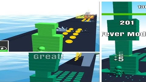 stack colors gameplay - kick them to get a huge score boost in a satisfying way level 71 to 75