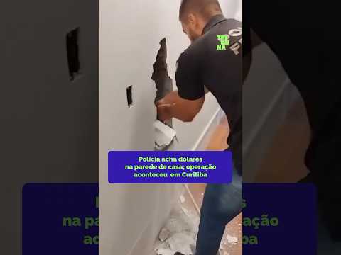 Polícia descobre dólares na parede de casa; operação aconteceu em Curitiba #curitiba #pf