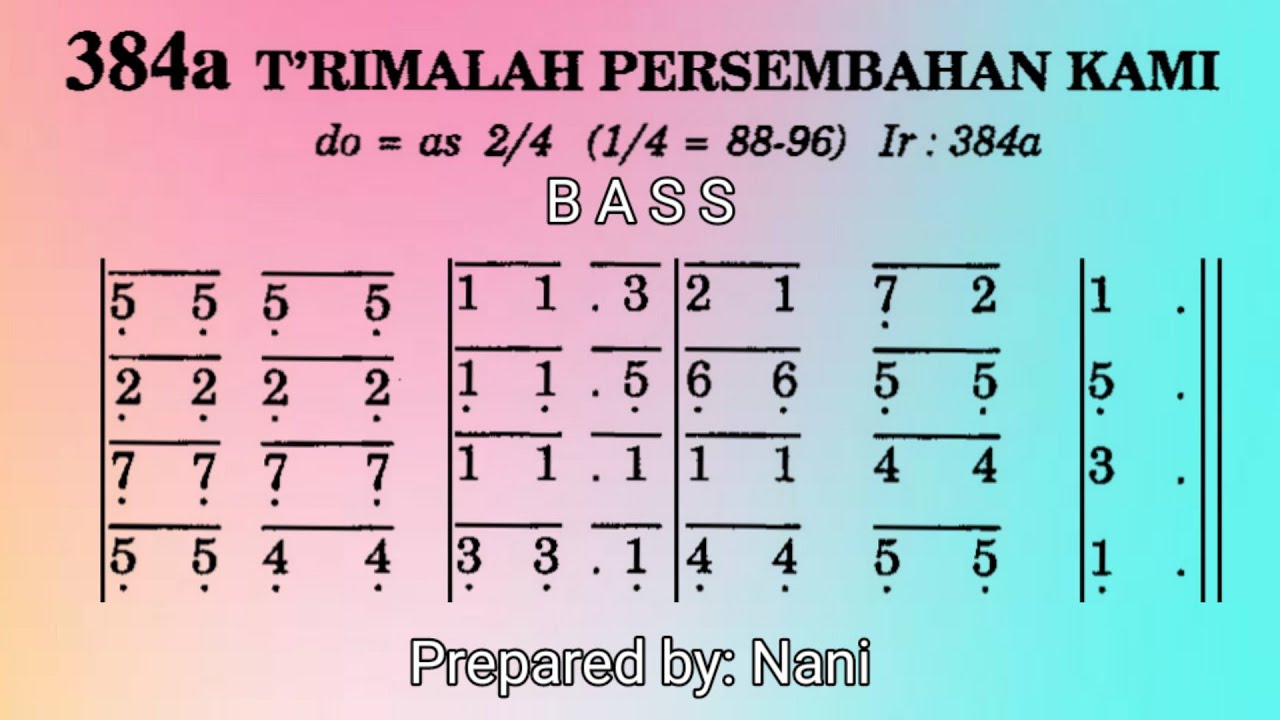 T rimalah Persembahan Kami PS 384 Piano BASS YouTube T rimalah persembahan kami ps 384 piano bass youtube
