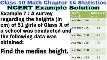 Class 10 chapter 14 Statistics NCERT Example 7 | Mathematics NCERT Solution | CBSE | Statistics |