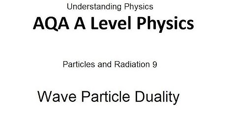 AQA A Level Physics: Wave Particle Duality
