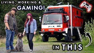 Living, Working, & Gaming in this Epic Ex-Military Truck! | FULL TIME VAN LIFE | TOUR