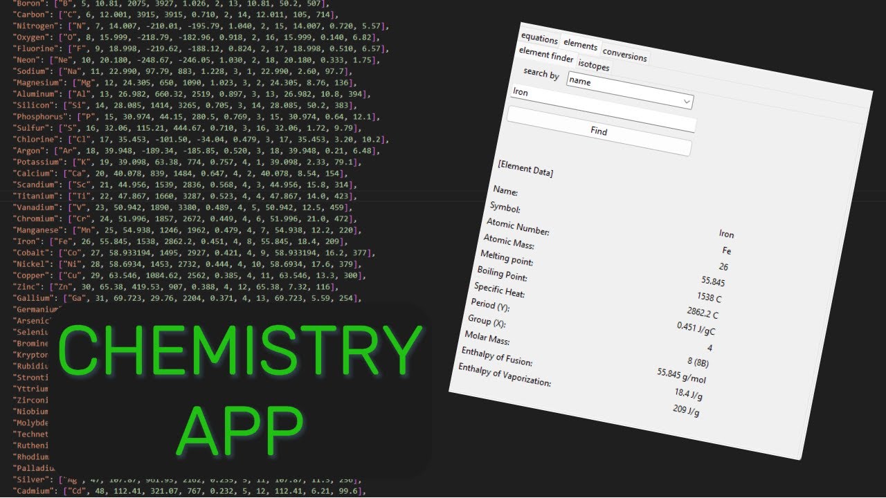 python chemistry helper app - YouTube