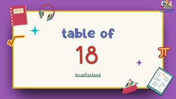 18x1=18 Multiplication | Table of Eighteen Tables Song Multiplication Time of tables - MathsTables