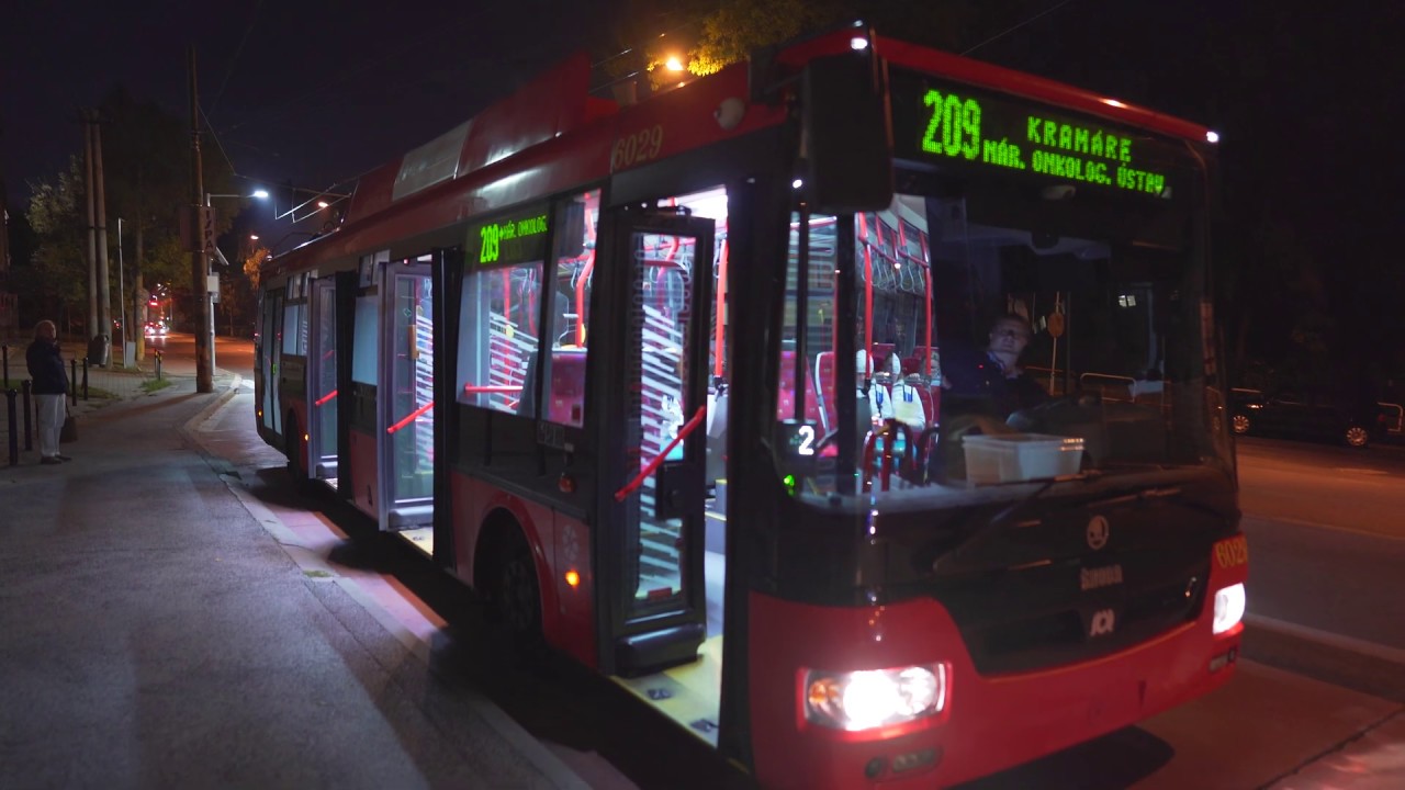 Slovakia, Bratislava, bus 209 night ride from Sav to Magurská