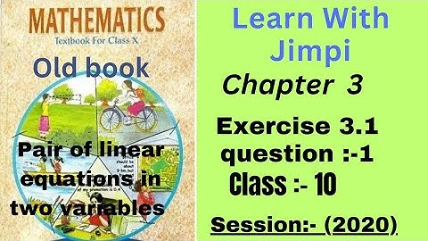 ex 3.1class10 q1//form  pair of linear equation in following problem find their solution graphically