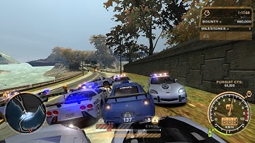 NFS Most Wanted (2005) Challenge Series with harder police mod