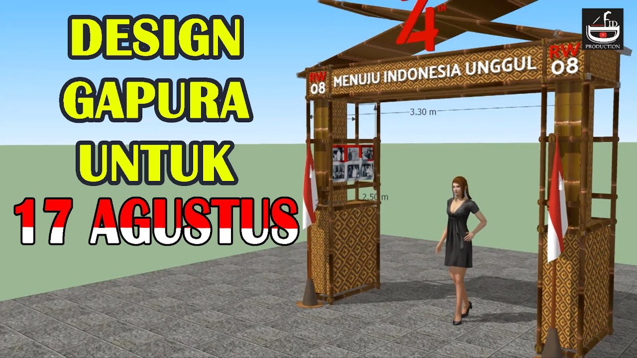 Contoh Design gapura 17 Agustusan dari  bambu  YouTube