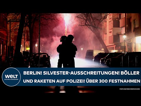 BERLIN: Silvester-Ausschreitungen! Polizei mit Böllern und Raketen beschossen - über 300 Festnahmen