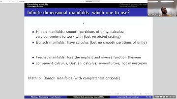 Professor Michael Rothgang: Differential geometry in mathlib: present and future