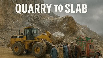 See an EXCAVATOR Convert Marble into a Gorgeous Slab!