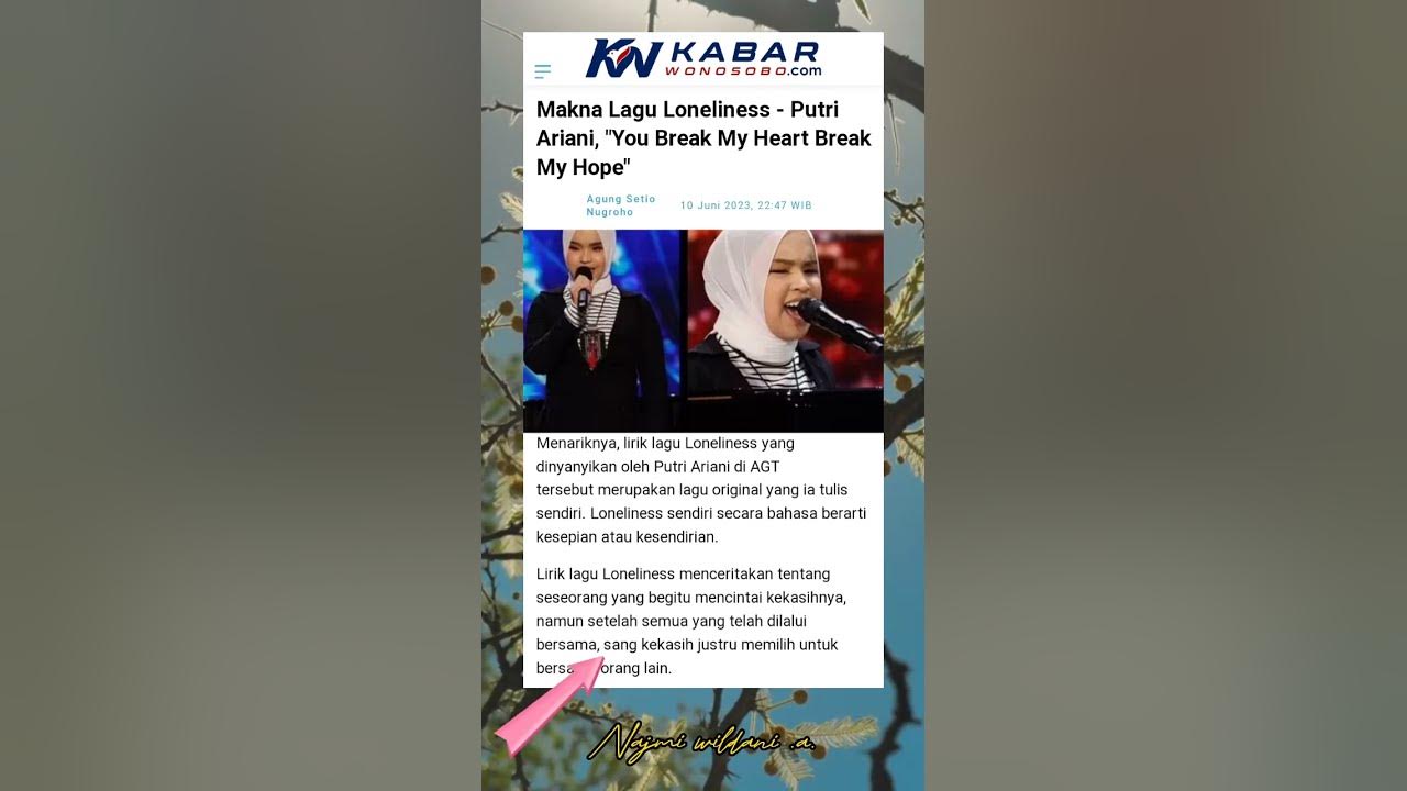 MAKNA LAGU LONELINESS - PUTRI ARIANI #breakmyheart