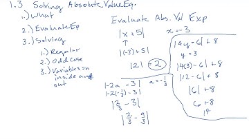 Algebra 2: Lesson 1-3 Absolute Value Equations