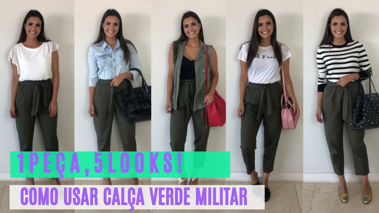 calça jogging verde militar