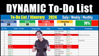 Dynamic TO DO List in Excel / Excel To-Do List / Excel screenshot 3