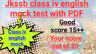 jkssb class iv english mock test|jkssb class 4th English practice set|English for jkssb class 4th