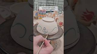extra decorating steps #NowWhatPotteryWorks #Pottery #Glaze #Banding #Art #Floral #Bowl