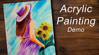 painting acrylic beginners easy abstract demo