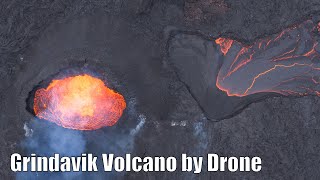 Grindavik Volcano Eruption by Drone, April 19