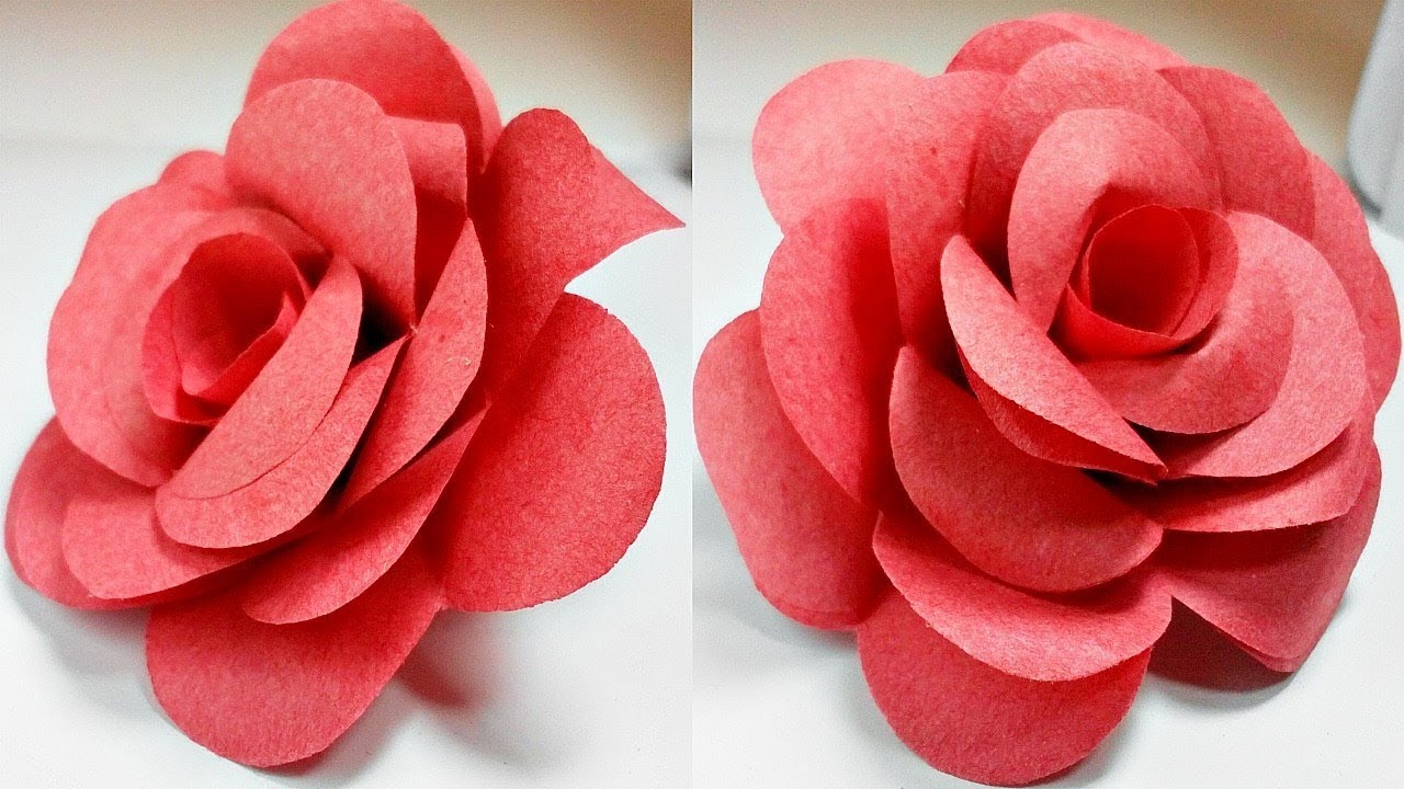 How To Make Easy Paper Roses Flowers At Home DIY YouTube
