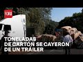 Vuelca tráiler con toneladas de cartón en la carretera Naucalpan-Toluca - Expreso de la Mañana