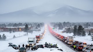 Arizona Paralyzed! Severe Snowstorm Buries Flagstaff, Causes Highway Chaos