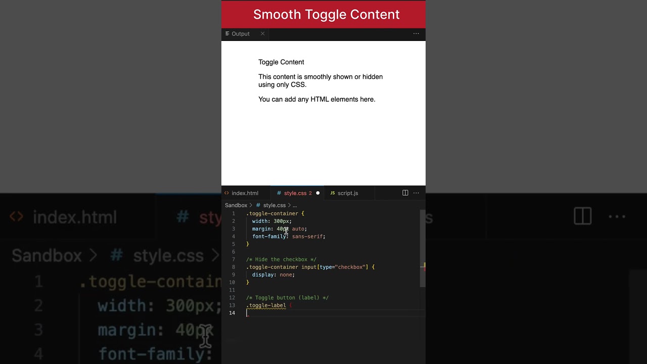 Toggle Content with Smooth Fade & Slide | HTML CSS