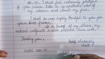 An application to your principal requesting him to remit your fine.