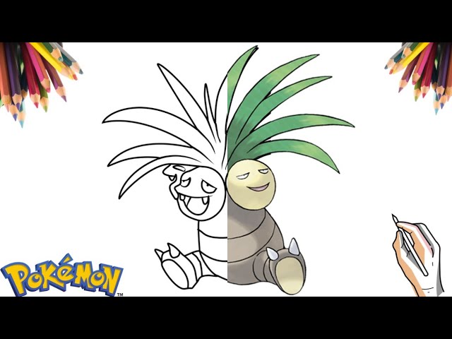 COMO DESENHAR E COLORIR O POKÉMON EXEGGUTOR  HOW TO DRAW AND COLOR THE  POKÉMON EXEGGUTOR 