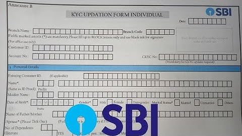 How to Fill SBI KYC Form in 2025 | SBI Kyc Updation Form Individual Fill Up 2025 ?
