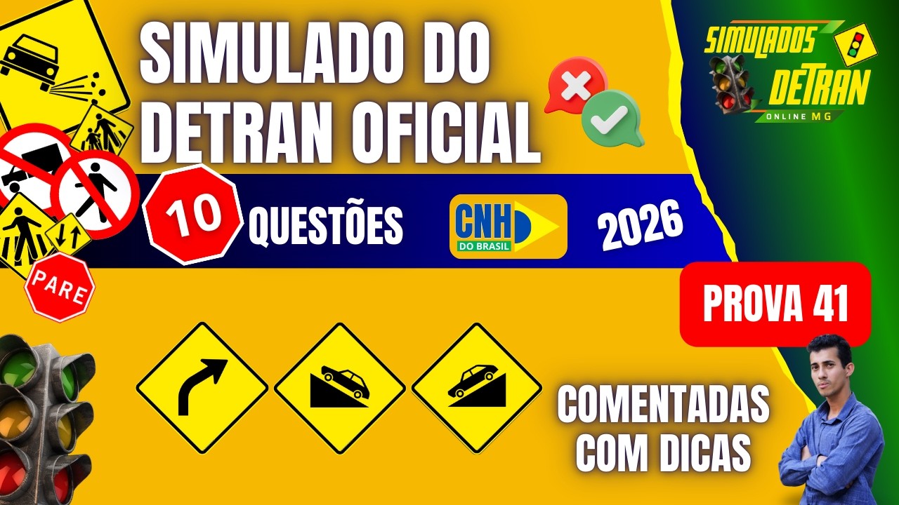 SIMULADO da PROVA OFICIAL do DETRAN 2026. Prova de Legislação do DETRAN ...