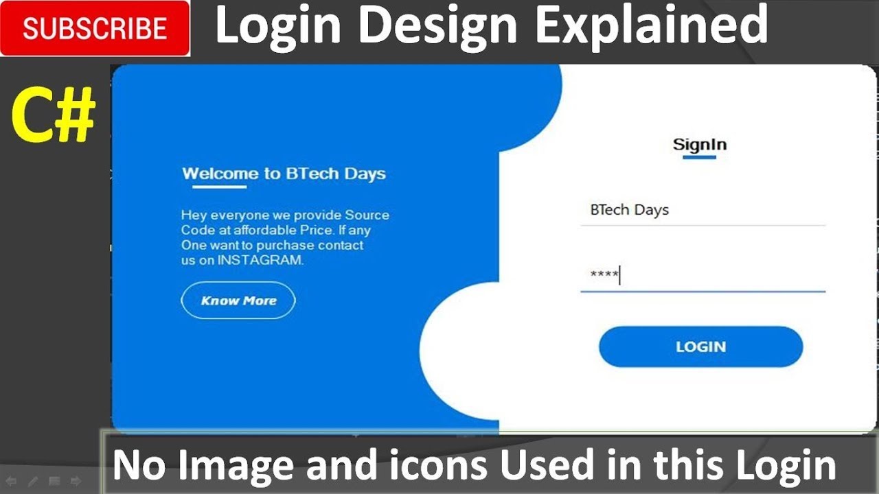 Login UI (User Interface) in C# (C sharp) - YouTube