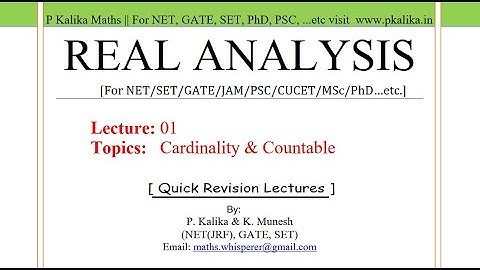 Real Analysis Lect.-01: Cardinality of a Set and Countable- Basics || Quick Revision Crash Course