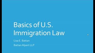 Basics of U.S. Immigration Law