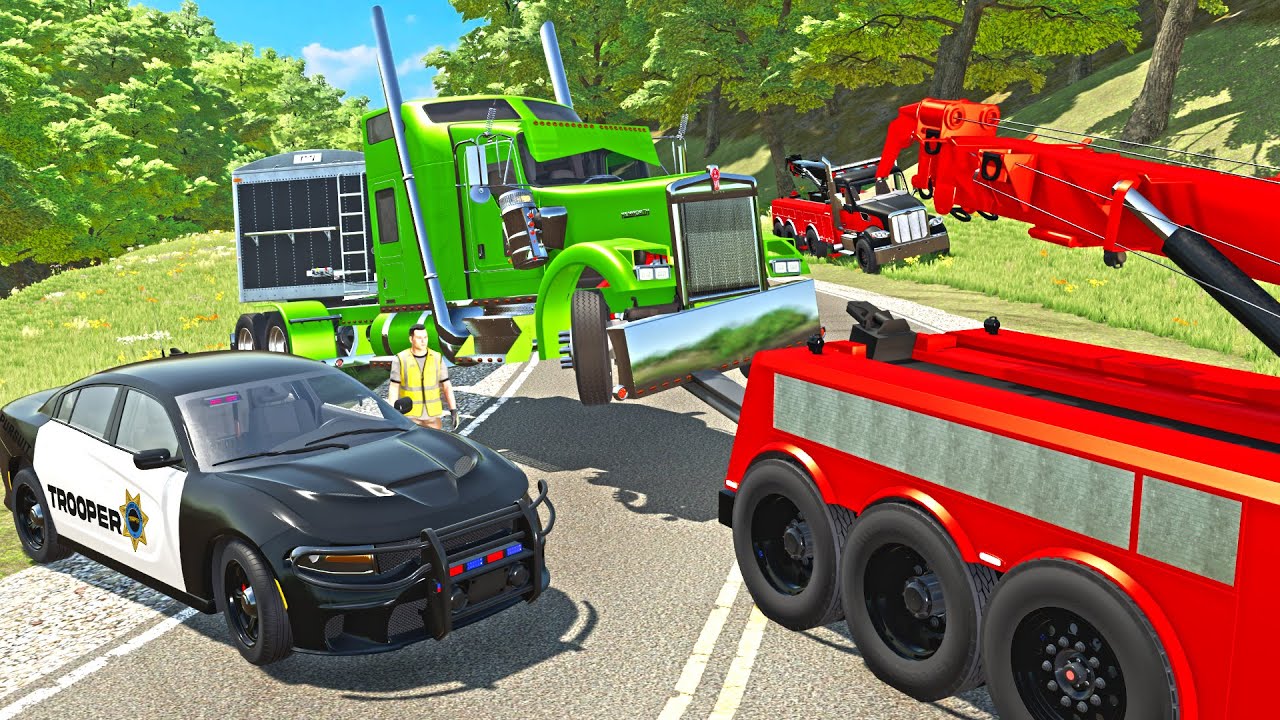 Big Rig Interstate Accident Tow Trucks Fs22 Farming Simulator 22