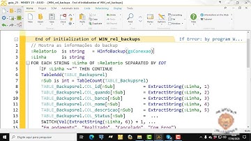 Guia Windev 25 - aula 217 - Obtendo informações sobre os Backups.