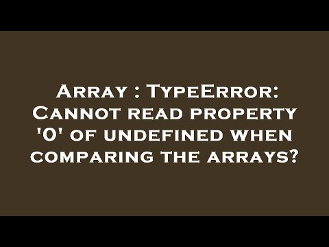 Array : TypeError: