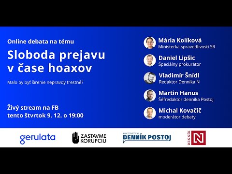 Sloboda prejavu v čase hoaxov (Online debata)