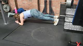 Dolphin Push Ups with a modification #onlinefitnesscoach #inclusivefitness #coreworkout #haes