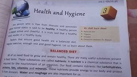 Class-5, Science, Chapter-3, Health and hygiene (Part-1)