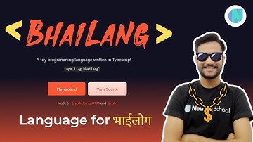 Bhailang New Programming Language  | Bhailang tutorial for APNE BHAI LOG 😂  - Newton School