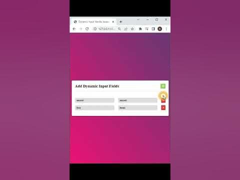 How To Create Dynamic Input Fields Creation Using HTML CSS And Vanilla ...
