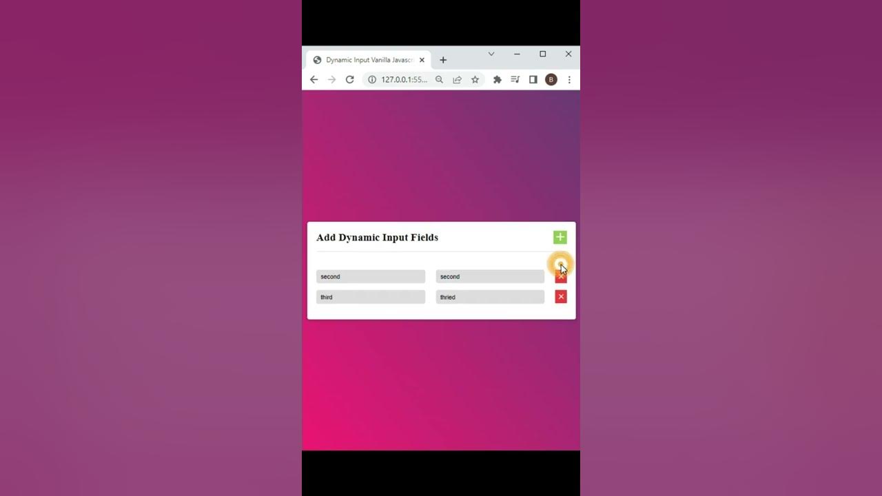 How To Create Dynamic Input Fields Creation Using HTML CSS And Vanilla ...