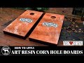 Cornhole Board Finish- Art Resin Cornhole Board Finish- Art Resin