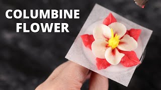 How to pipe buttercream Columbine flowers [ Cake Decorating For Beginners ]