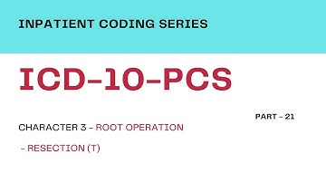 Inpatient Coding Training: ICD-10-PCS - Part 21_Character 3 - Root Operations - Group 1 - Resection